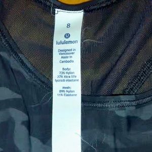 Black and white Camo Lululemon workout top